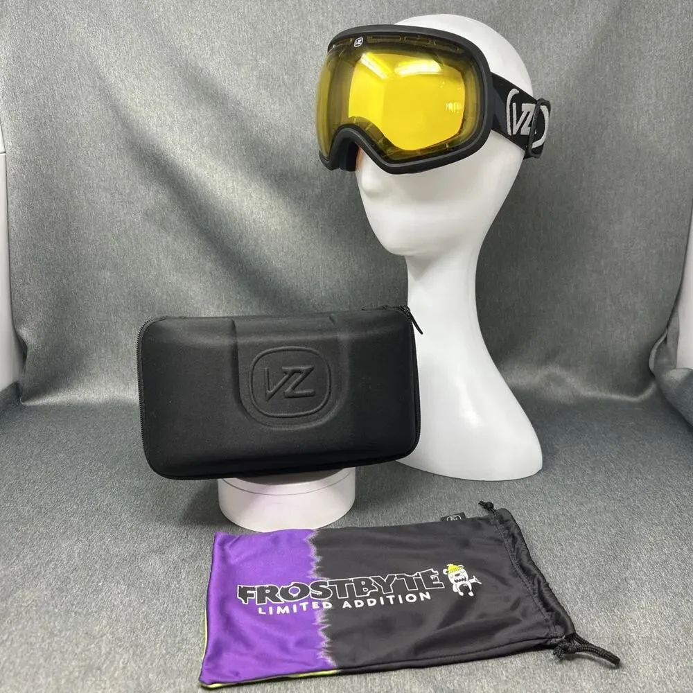 VonZipper Skylab Frostbyte Limited Edition Snow Goggles Black Case Yellow Lens